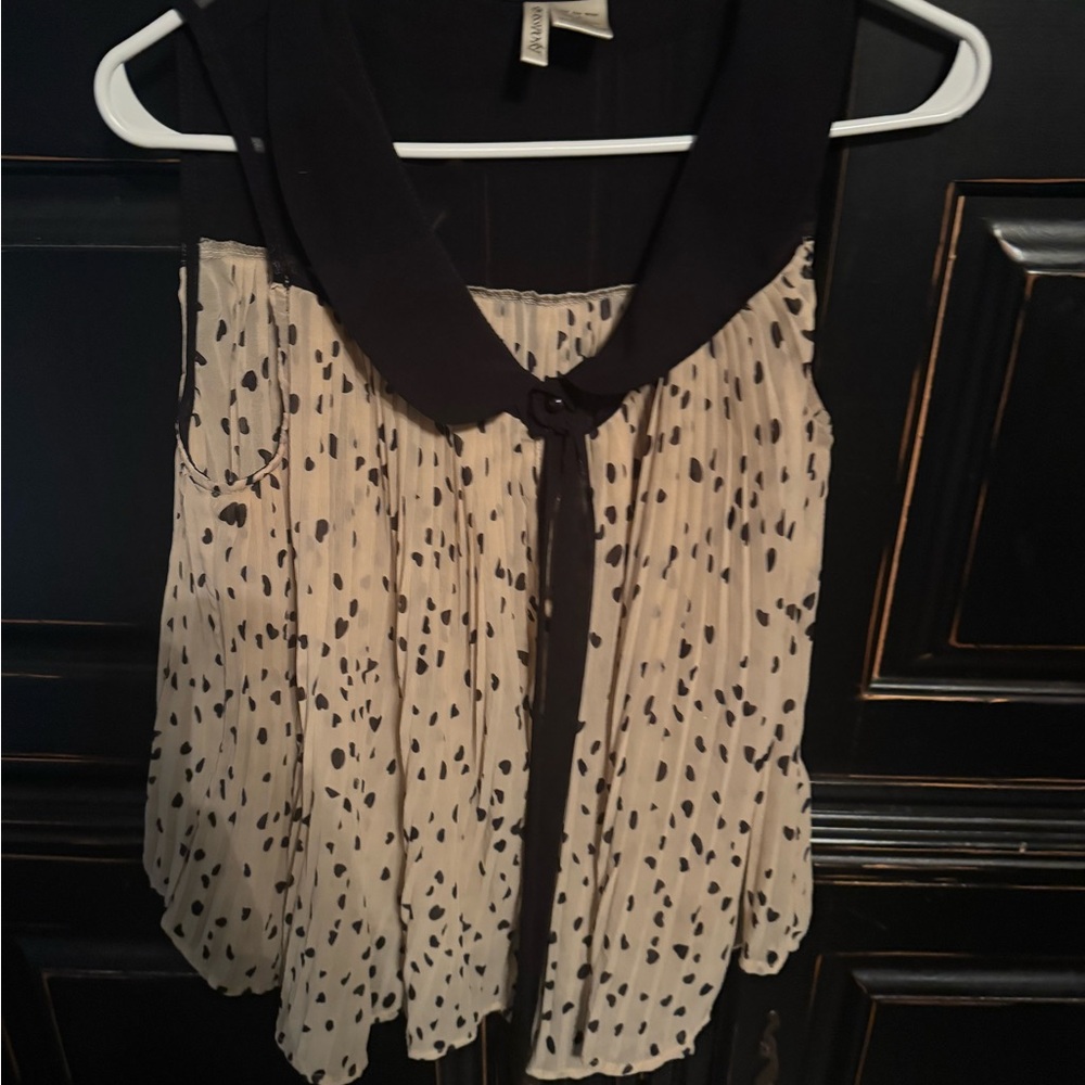 Passport Black and Cream Polka Dot Blouse